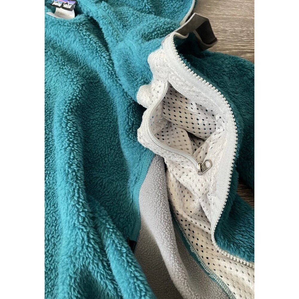 Patagonia Hi Loft R3 Regulator Polartec Hoody Sweater Jacket Womens XS Teal - Picture 14 of 16